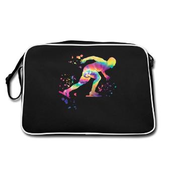 Speed skater Sportswoman Speed Skating - Retro Bag - black/white - Back