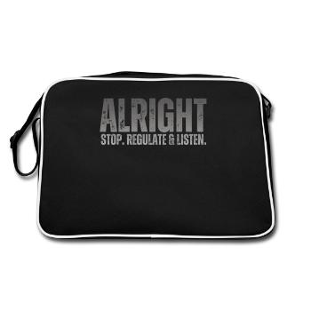 Stop Regulating and Listening Teacher - Retro Bag - black/white - Back