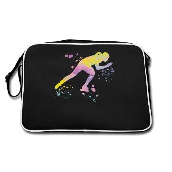 Speed skater Sportswoman Speed Skating - Retro Bag - black/white - Back