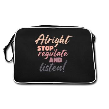 Stop Regulating and Listening Teacher - Retro Bag - black/white - Back