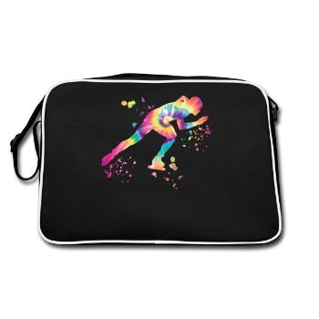 Speed skater Sportswoman Speed Skating - Retro Bag - black/white - Back