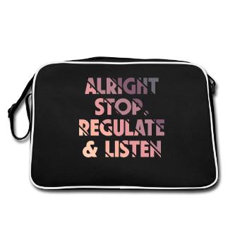 Stop Regulating and Listening Teacher - Retro Bag - black/white - Back