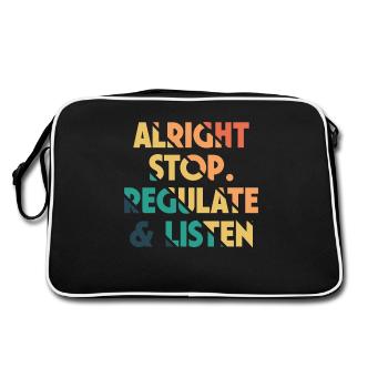 Quitting, regulating, and listening teachers - Retro Bag - black/white - Back