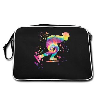 Speed skater Sportswoman Speed Skating - Retro Bag - black/white - Back