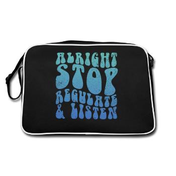 Stop Regulating and Listening Teacher - Retro Bag - black/white - Back