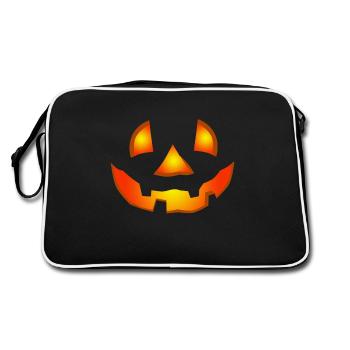 Joyeux visage de citrouille d’Halloween - Sac Retro - noir/blanc - Dos