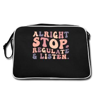 Stop Regulating and Listening Teacher - Retro Bag - black/white - Back
