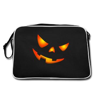 Joyeux visage de citrouille d’Halloween - Sac Retro - noir/blanc - Dos