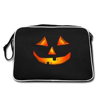 Joyeux visage de citrouille d’Halloween - Sac Retro - noir/blanc - Dos
