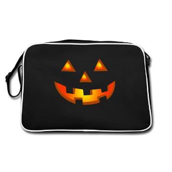 Joyeux visage de citrouille d’Halloween - Sac Retro - noir/blanc - Dos