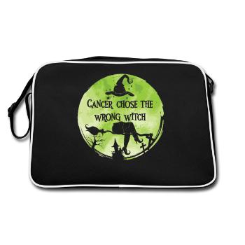 Krebshexe Linde Lymphom-bewusstsein - Retro Tasche - Schwarz/Weiß - Hinten