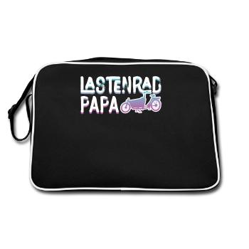Lastenrad Papa Retro Fahhrad Cargobike - Retro Tasche - Schwarz/Weiß - Hinten