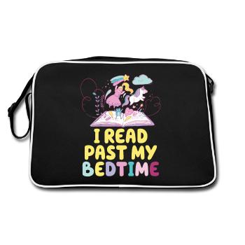 I read unicorn after bedtime - Retro Bag - black/white - Back