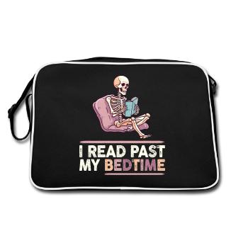 Je lis skeleton après le coucher - Sac Retro - noir/blanc - Dos