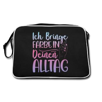 J’amène Peintre de peinture Papa Vernisseur - Sac Retro - noir/blanc - Dos