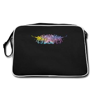 Eishockeyspieler Jungen Eishockey - Retro Tasche - Schwarz/Weiß - Hinten
