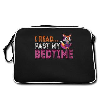 Je lis Lesefuchs après le coucher - Sac Retro - noir/blanc - Dos