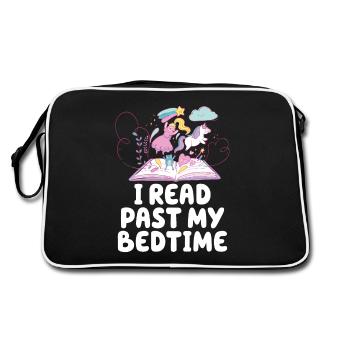 I read unicorn after bedtime - Retro Bag - black/white - Back