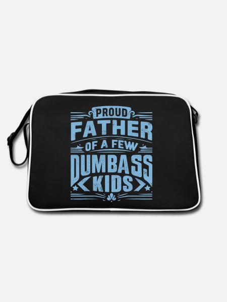 Papa Väter Fier Père De Quelques Enfants Idiots - Sac Retro - noir/blanc - Dos