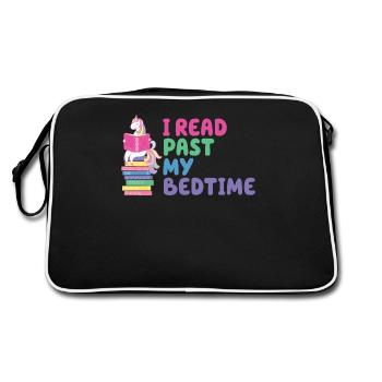 I read unicorn after bedtime - Retro Bag - black/white - Back