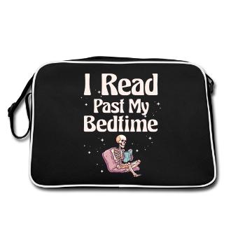 Je lis skeleton après le coucher - Sac Retro - noir/blanc - Dos