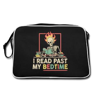 Je lis skeleton après le coucher - Sac Retro - noir/blanc - Dos