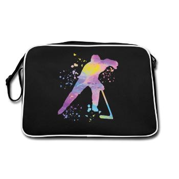 Eishockeyspieler Jungen Eishockey - Retro Tasche - Schwarz/Weiß - Hinten