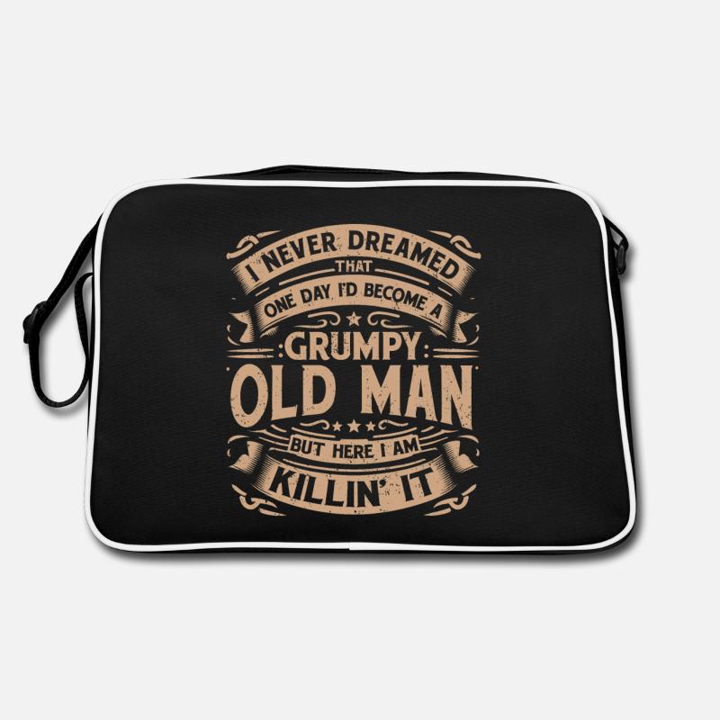 Opa Großvater Geschenkidee Become A Grumpy Old Man Retro Tasche