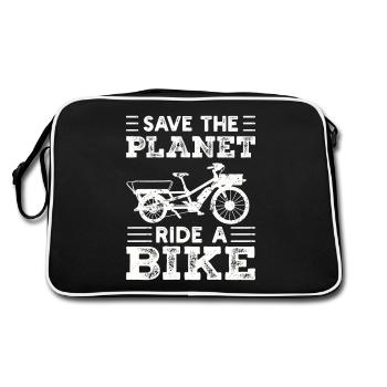 Save The Planet Vélo cargo Vélo cargo - Sac Retro - noir/blanc - Dos