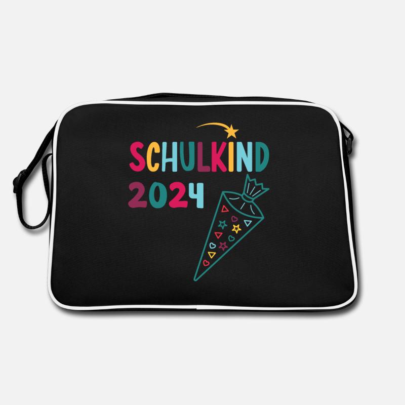 Schulanfang Einschulung Schulkind 2024 Retro Tasche