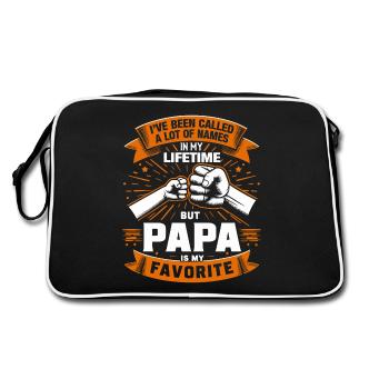 Papa Père Famille On m’a traité de beaucoup de noms - Sac Retro - noir/blanc - Dos