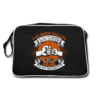 Papa Vater Sohn I've Been Called A Lot Of Names - Retro Tasche - Schwarz/Weiß - Hinten