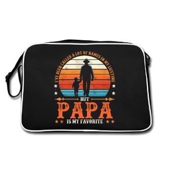 Papa Vater Sohn I've Been Called A Lot Of Names - Retro Tasche - Schwarz/Weiß - Hinten