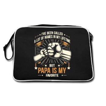 Papa Vater Sohn I've Been Called A Lot Of Names - Retro Tasche - Schwarz/Weiß - Hinten