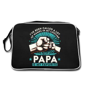 Papa Vater Sohn I've Been Called A Lot Of Names - Retro Tasche - Schwarz/Weiß - Hinten