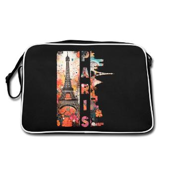 Paris Tour Eiffel France City Skyline Art - Sac Retro - noir/blanc - Dos