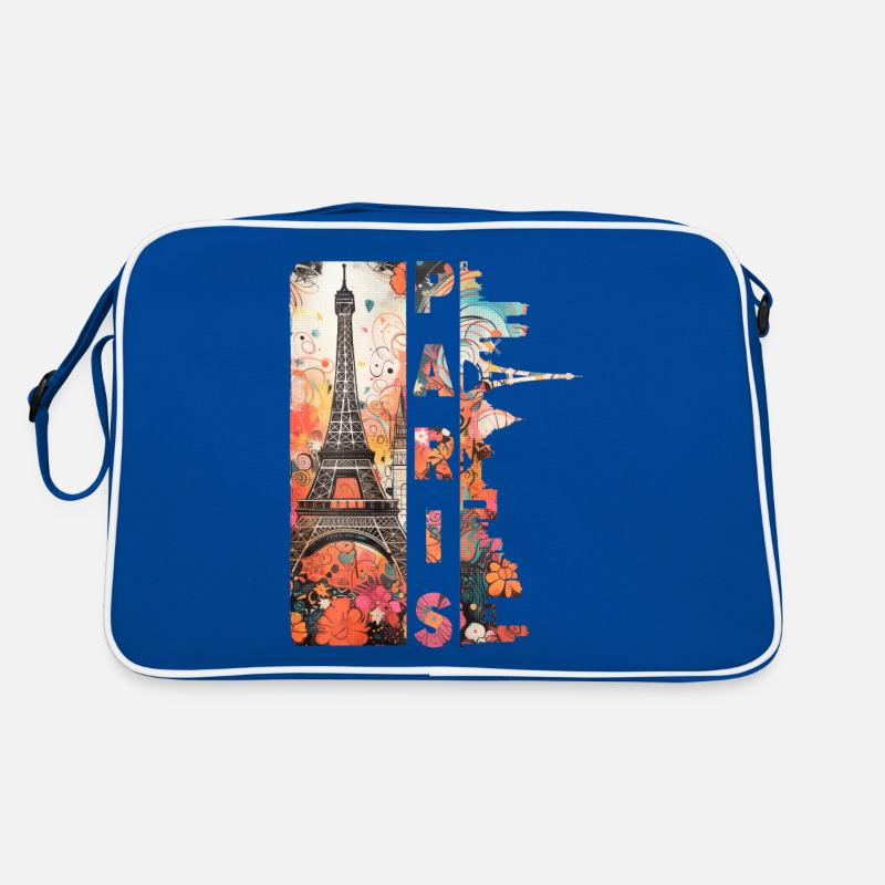 Paris Eiffelturm Frankreich Stadt Skyline Kunst Retro Tasche