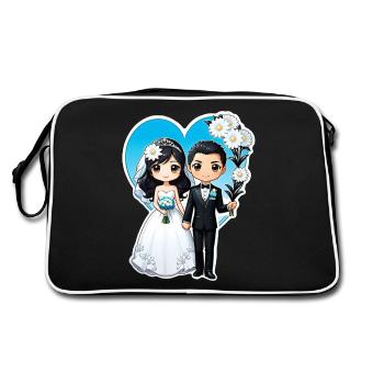 just married - pour mariage - Sac Retro - noir/blanc - Dos