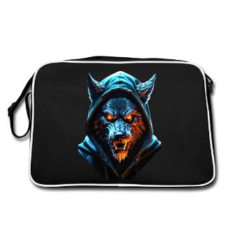 Hooded Werwolf - Retro Tasche - Schwarz/Weiß - Hinten