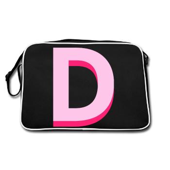 Pop- und moderner rosafarbener Buchstabe d - Retro Tasche - Schwarz/Weiß - Hinten