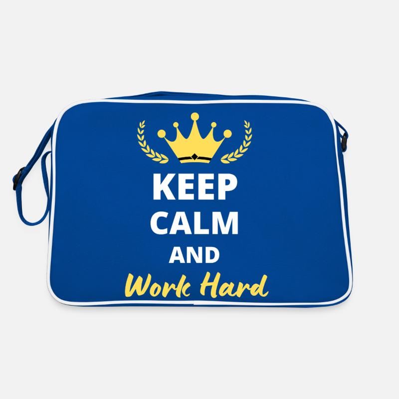 Keep Calm and Work Hard Sac Retro