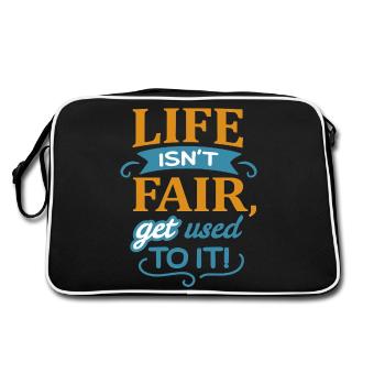 Life isn't fair - Retro Bag - black/white - Back