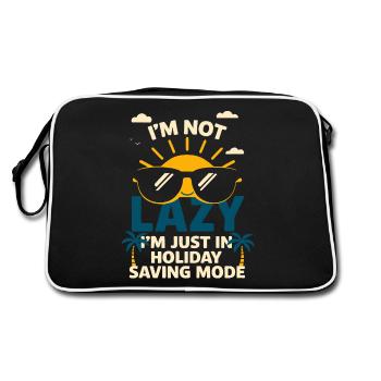 I'm Not Lazy - Just in Holiday Economy Mode - Retro Bag - black/white - Back
