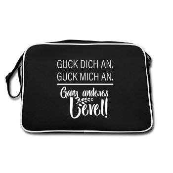 Ganz Anderes Level! - Retro Tasche - Schwarz/Weiß - Hinten