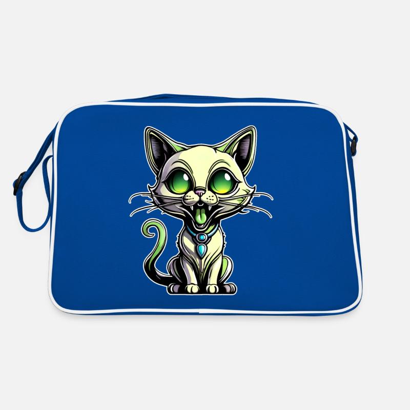 Chat extraterrestre vert mignon Sac Retro