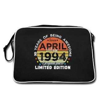 30 Years Old Made In 1994 Vintage April 1994 - Retro Bag - black/white - Back