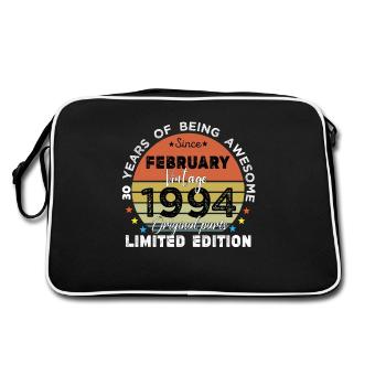 30 Years Old Made In 1994 Vintage February 1994 - Retro Bag - black/white - Back