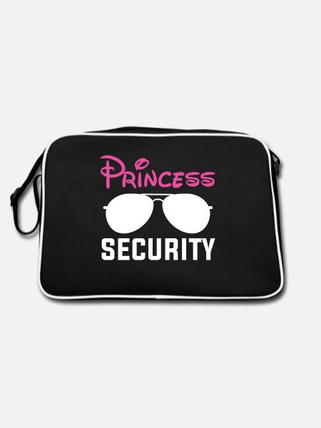 Princess Security Funny Birthday Halloween Party - Retro Bag - black/white - Back