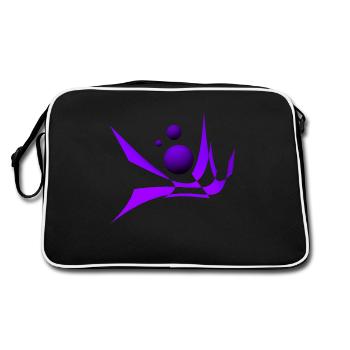 Bicubic Waves - Retro Tasche - Schwarz/Weiß - Hinten