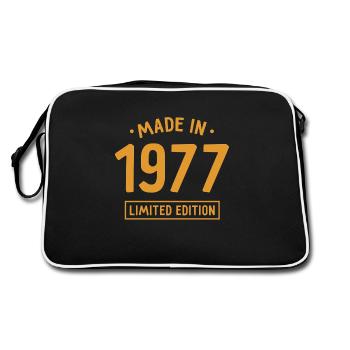 Fabriqué en 1977 - Edition limitée - Année de naissance - Sac Retro - noir/blanc - Dos